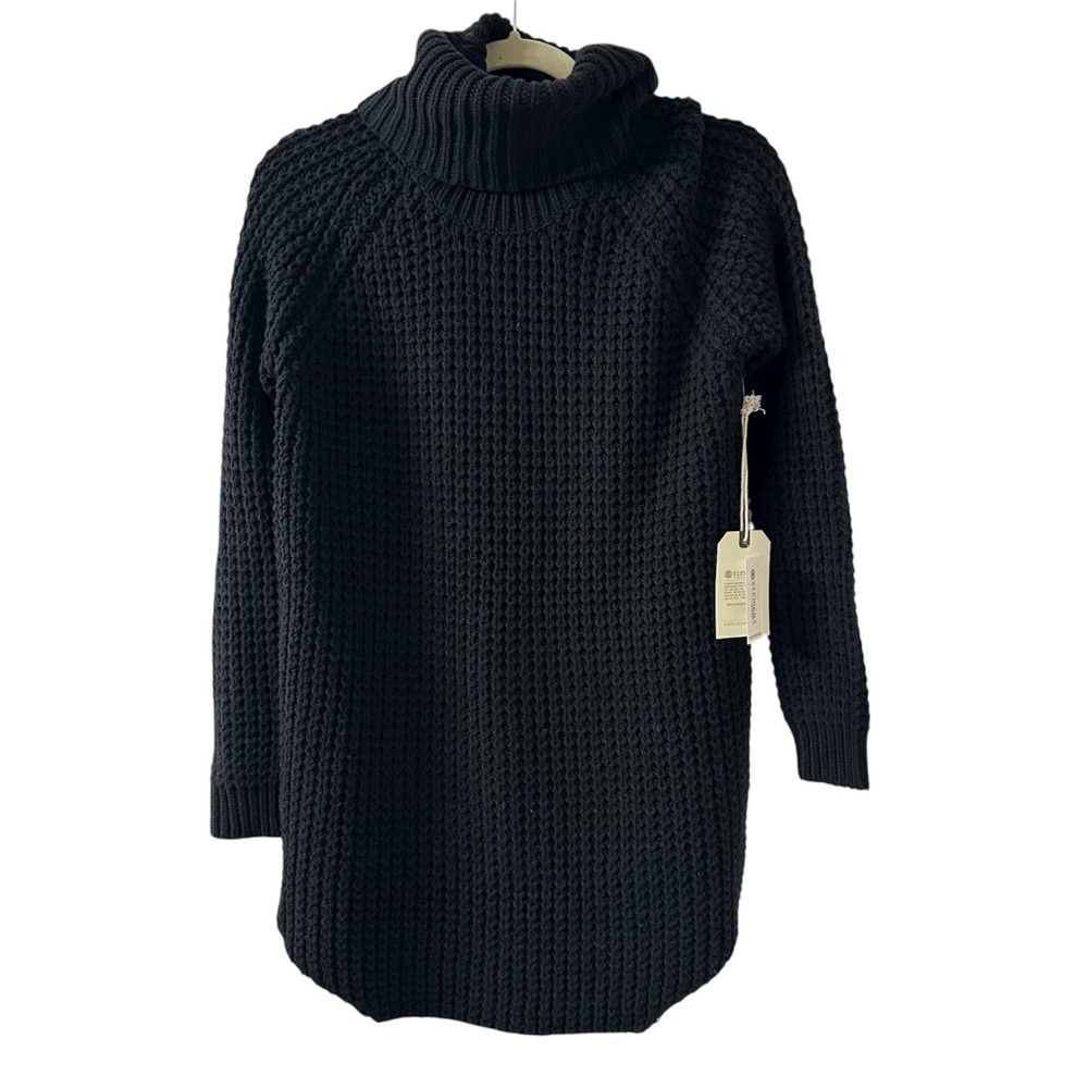 NWT Element Eden Black Chunky Knit Turtleneck Sweater size XS